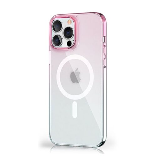iPhone 13 umbris MagSafe Gradient Series silikoonist sinakas roosa