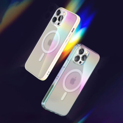 iPhone 13 umbris MagSafe Nebula Series silikoonist valge servaga 6