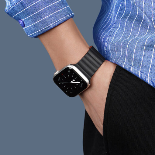 Kellarihm Apple Watch 424445mm Magnetiga sulguv rihm must oranz 4