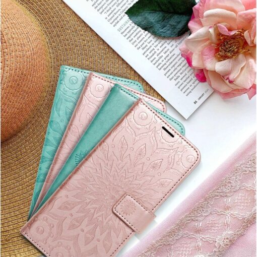 Samsung A12 kaaned kunstnahast kaarditaskuga MEZZO puu roosa 6