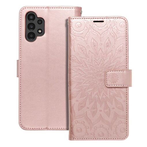 Samsung A13 4G kaaned kunstnahast kaarditaskuga MEZZO mandala roosa