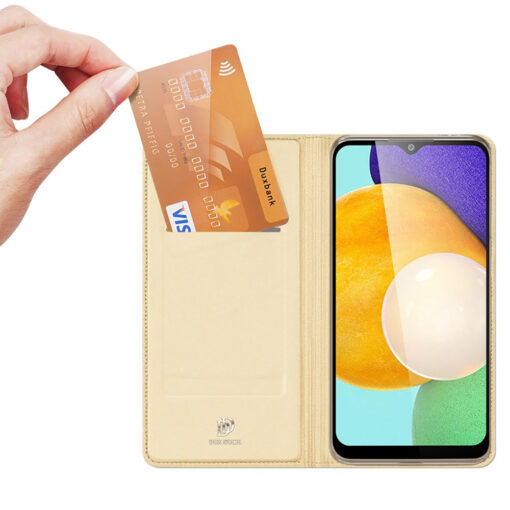 Samsung A13 kaaned kaarditaskuga kuldne dux ducis 7