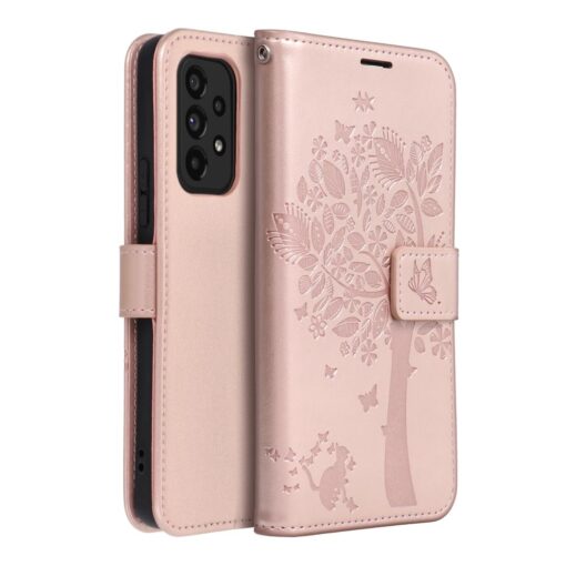 Samsung A53 5G kaaned kunstnahast kaarditaskuga MEZZO puu roosa 1