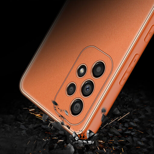 Samsung A53 umbris Dux Ducis Yolo elegant kunstnahast ja silikoonist servadega oranz 6