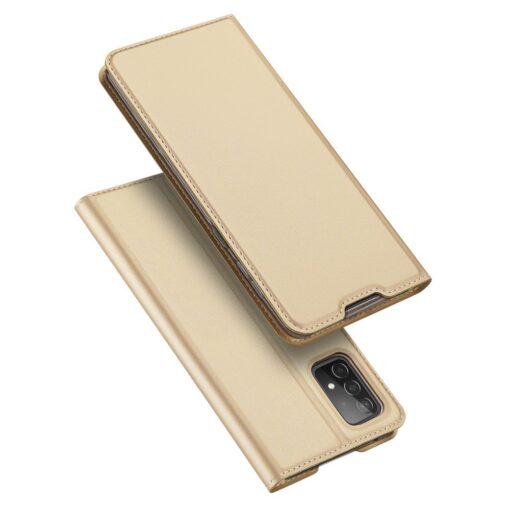 Samsung Galaxy A72 kaaned kunstnahast kaarditaskuga dux ducis kuldne 1