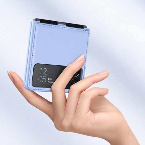 Samsung Galaxy Z Flip 3 kaaned okoloogilisest nahast lilla 11
