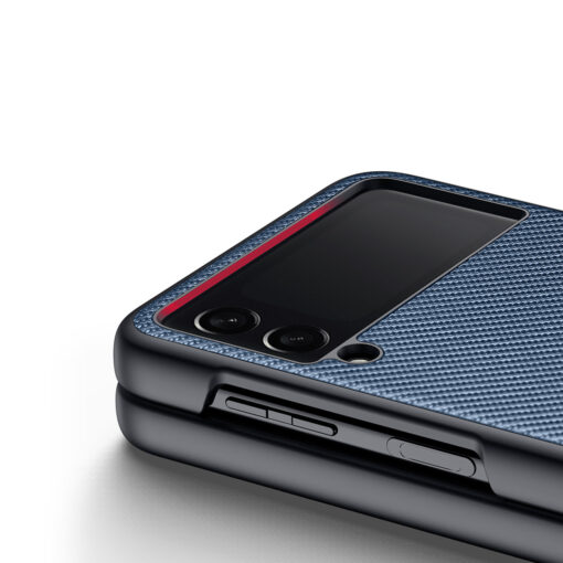 Samsung Galaxy Z Flip 3 umbris nailonist taguse ja silikoonist raamiga Dux Ducis Fino sinine 3
