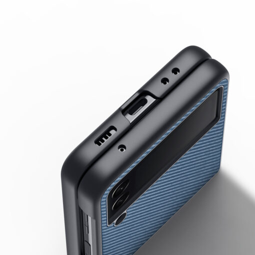 Samsung Galaxy Z Flip 3 umbris nailonist taguse ja silikoonist raamiga Dux Ducis Fino sinine 4