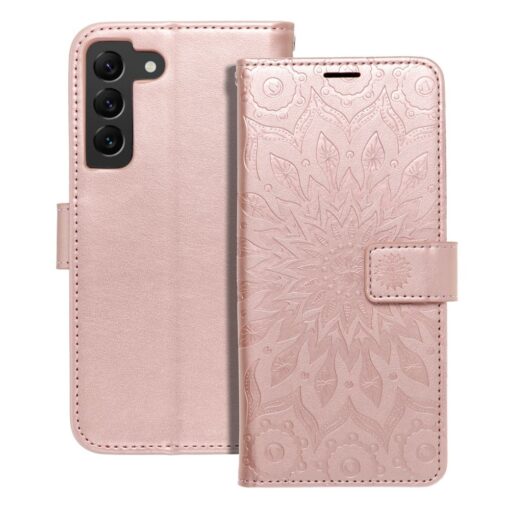 Samsung S22 kaaned kunstnahast kaarditaskuga MEZZO mandala roosa