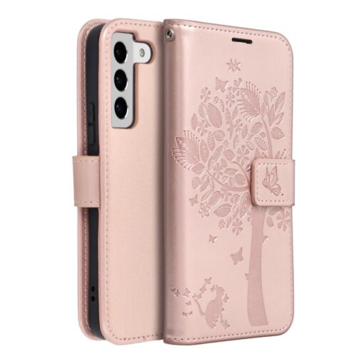 Samsung S22 kaaned kunstnahast kaarditaskuga MEZZO puu roosa 1