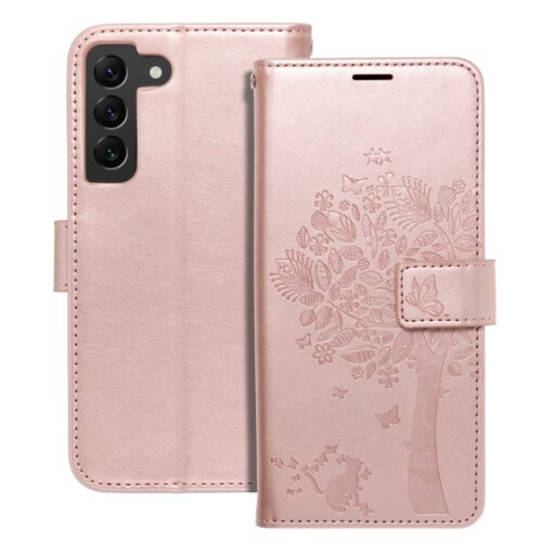 Samsung S22 kaaned kunstnahast kaarditaskuga MEZZO puu roosa