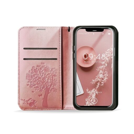 iPhone 13 PRO MAX kaaned kunstnahast kaarditaskuga MEZZO mandala roosa 6