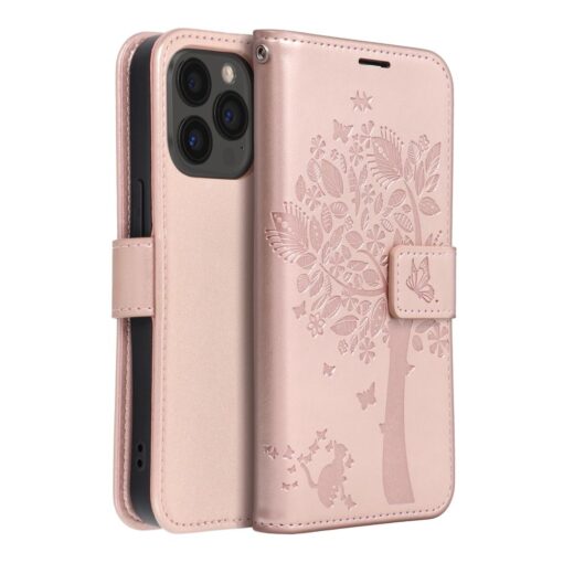 iPhone 13 PRO MAX kaaned kunstnahast kaarditaskuga MEZZO puu roosa 1