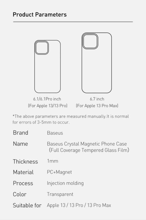 iPhone 13 PRO MAX umbris MagSafe plastikust labipaistev kaitseklaas 17