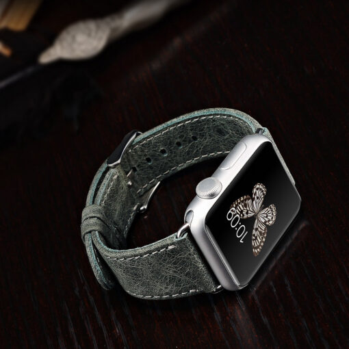 Apple Watch rihm vintage naturaalsest nahast 414038 roheline 2