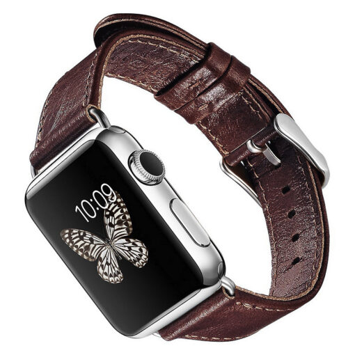 Apple Watch rihm vintage naturaalsest nahast 414038 veinipunane 8