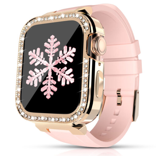 Apple Watch umbris ja rihm silikoonist 414038 765432SE Starry roosa