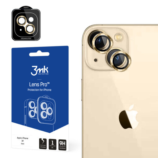 Apple iPhone 14 kaamera objektiivide kaitse 3mk Protection Pro Kuldne 1