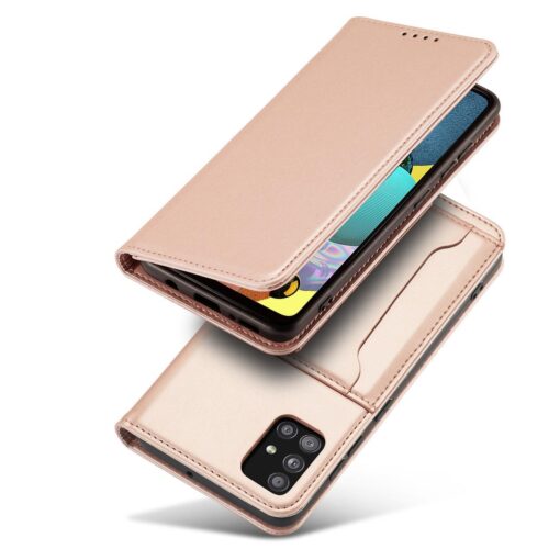 Samsung A12 kaaned kunstnahast kaarditaskutega roosa 1