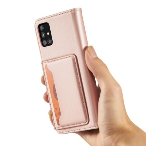 Samsung A12 kaaned kunstnahast kaarditaskutega roosa 13