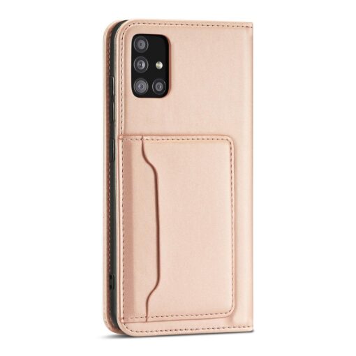 Samsung A12 kaaned kunstnahast kaarditaskutega roosa 6