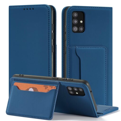Samsung A12 kaaned kunstnahast kaarditaskutega sinine 1