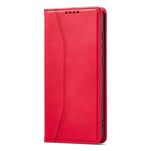 Samsung A12 kaaned vintage kunstnahast kaarditaskuga punane 5