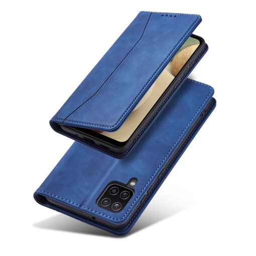 Samsung A12 kaaned vintage kunstnahast kaarditaskuga sinine 3
