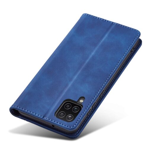 Samsung A12 kaaned vintage kunstnahast kaarditaskuga sinine 5