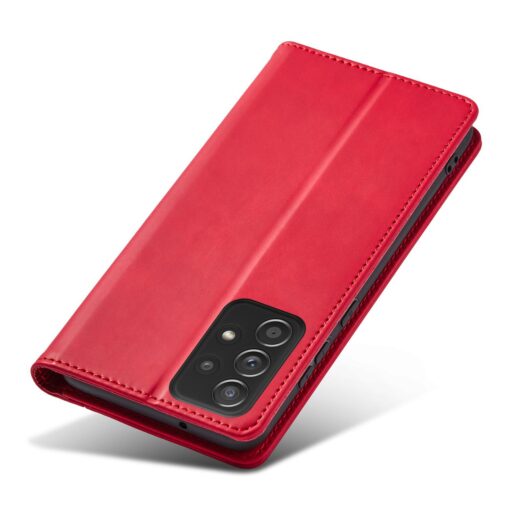 Samsung A52 A52S kaaned vintage kunstnahast kaarditaskuga punane 7