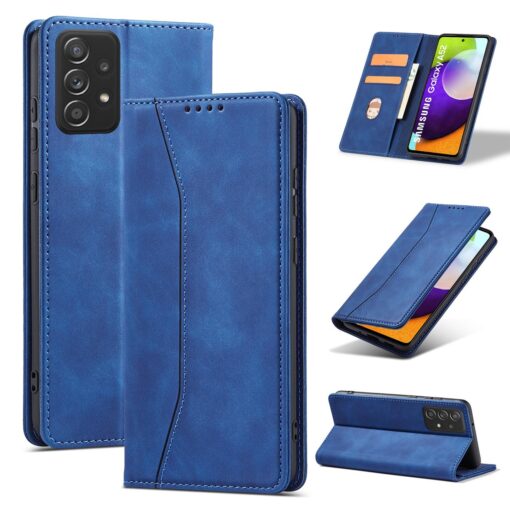 Samsung A52 A52S kaaned vintage kunstnahast kaarditaskuga sinine 10
