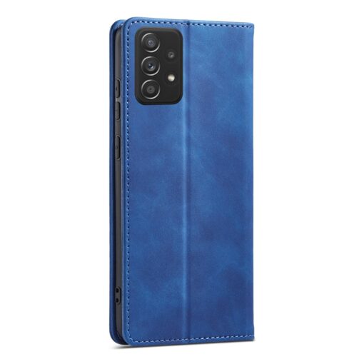 Samsung A52 A52S kaaned vintage kunstnahast kaarditaskuga sinine 4