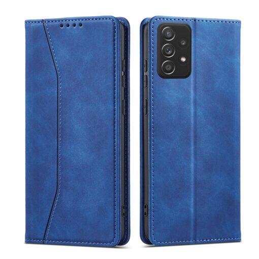 Samsung A52 A52S kaaned vintage kunstnahast kaarditaskuga sinine