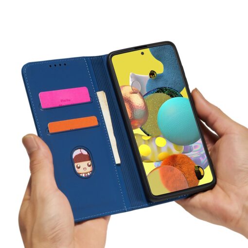 Samsung A53 kaaned kunstnahast kaarditaskutega sinine 12
