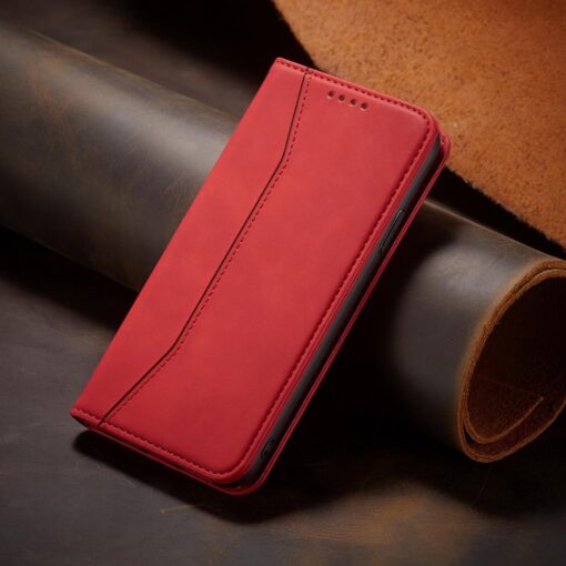 Samsung A53 kaaned vintage kunstnahast kaarditaskuga punane 12