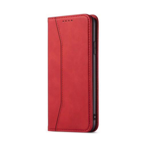 Samsung A53 kaaned vintage kunstnahast kaarditaskuga punane 3