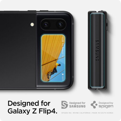 Samsung Galaxy Z Flip 4 valise ekraani kaitseklaas GLAS.tR ez Fit hinge kaitsekile 2tk pakis 8