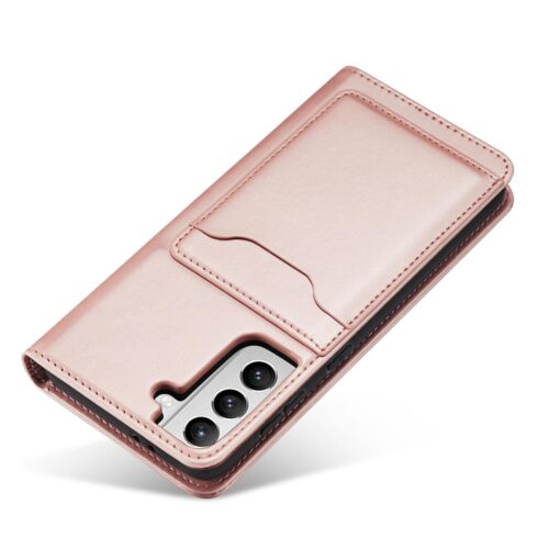 Samsung S22 PLUS kaaned kunstnahast kaarditaskutega roosa 1