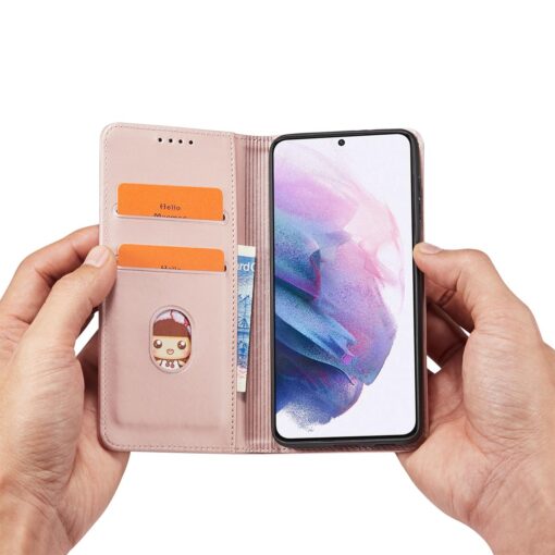 Samsung S22 PLUS kaaned kunstnahast kaarditaskutega roosa 11