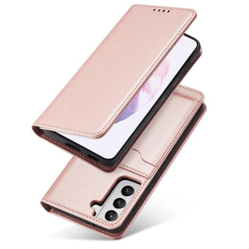 Samsung S22 PLUS kaaned kunstnahast kaarditaskutega roosa 12