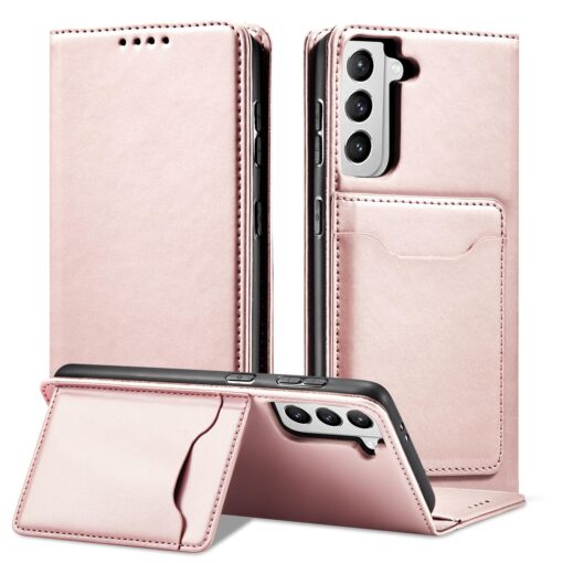 Samsung S22 PLUS kaaned kunstnahast kaarditaskutega roosa 2