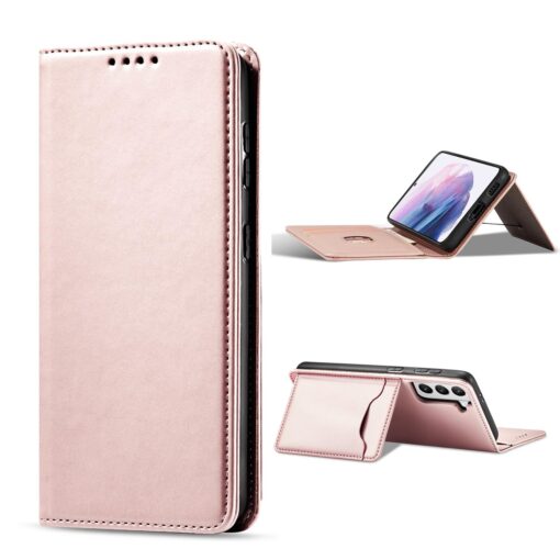 Samsung S22 PLUS kaaned kunstnahast kaarditaskutega roosa 3