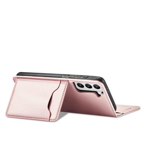 Samsung S22 PLUS kaaned kunstnahast kaarditaskutega roosa 7