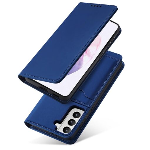 Samsung S22 PLUS kaaned kunstnahast kaarditaskutega sinine 12
