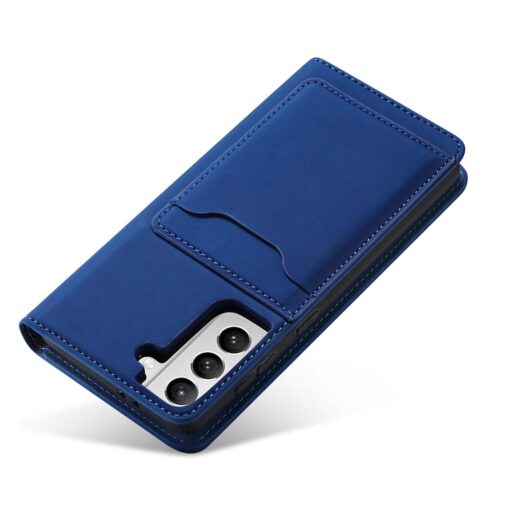 Samsung S22 PLUS kaaned kunstnahast kaarditaskutega sinine 3