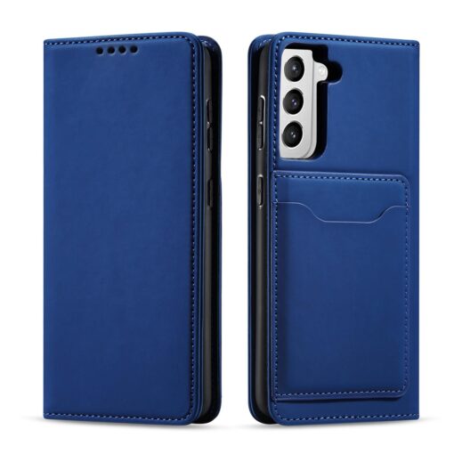 Samsung S22 PLUS kaaned kunstnahast kaarditaskutega sinine