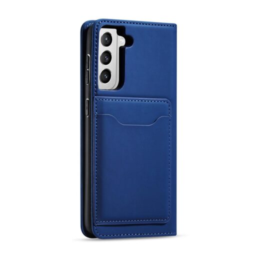 Samsung S22 PLUS kaaned kunstnahast kaarditaskutega sinine 6