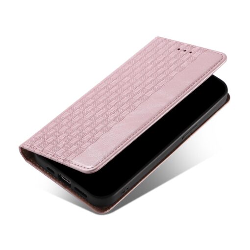Samsung S22 PLUS kaaned mustriga kunstnahast kaarditaskuga roosa 5