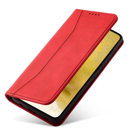 Samsung S22 PLUS kaaned vintage kunstnahast kaarditaskuga punane 4