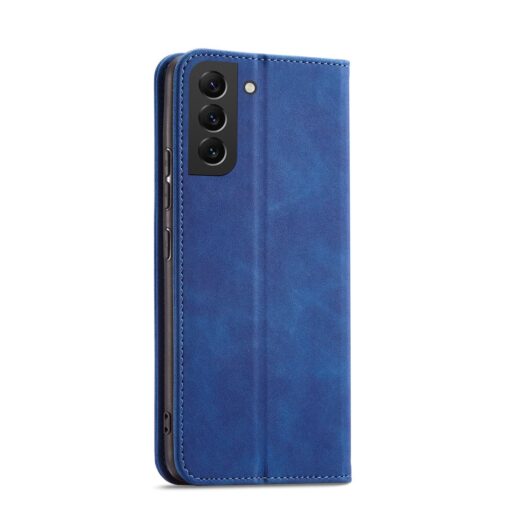 Samsung S22 PLUS kaaned vintage kunstnahast kaarditaskuga sinine 2